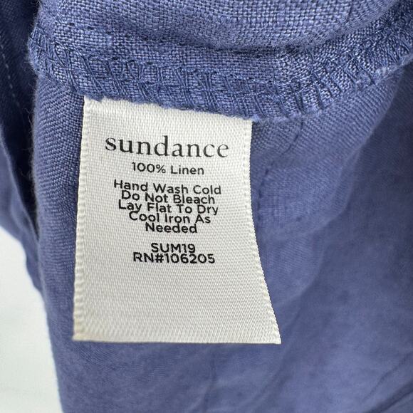 Sundance Viv Day 100% linen dress XS pintuck pleated shift midi periwinkle blue - Picture 7 of 8